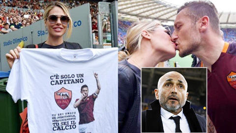 Vợ Hoàng tử Totti gọi đích danh HLV Spalletti là “kẻ tiểu nhân”