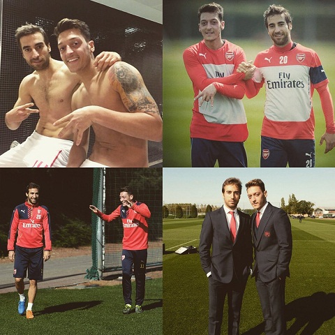 Mesut Ozil chúc Flamini chơi tốt ở Crystal Palace