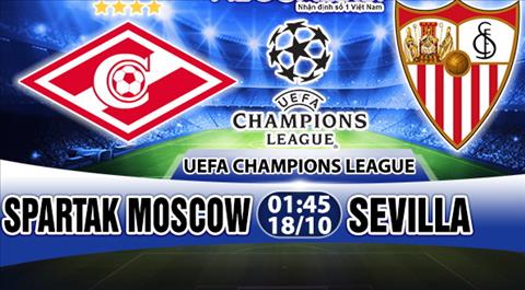 Nhận định Spartak Moscow vs Sevilla 01h45 ngày 18/10 (Champions League 2017/18)