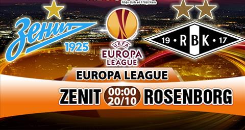 Nhận định Zenit vs Rosenborg 00h00 ngày 20/10 (Europa League 2017/18)