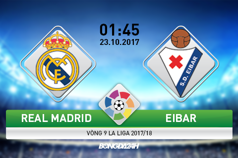Giải mã trận đấu Real Madrid vs Eibar 01h45 ngày 23/10 (La Liga 2017/18)