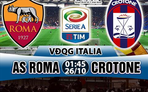 Nhan dinh Roma vs Crotone 01h45 ngay 2610 (Serie A 201718) hinh anh