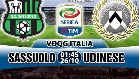 Nhận định Sassuolo vs Udinese 01h45 ngày 26/10 (Serie A 2017/18)