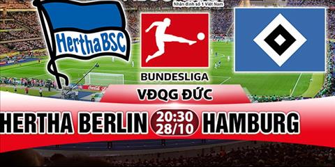 Nhận định Hertha Berlin vs Hamburg 20h30 ngày 28/10 (Bundesliga 2017/18)