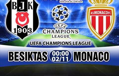Nhận định Besiktas vs Monaco 00h00 ngày 02/11 (Champions League 2017/18)