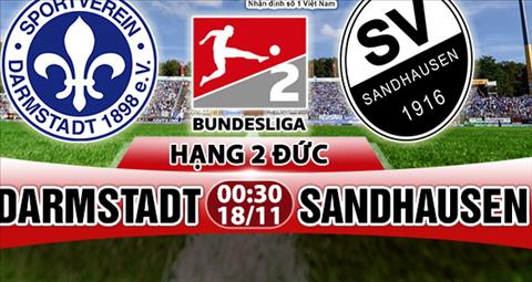 Nhận định Darmstadt vs Sandhausen 00h30 ngày 18/11 (Hạng 2 Đức 2017/18)