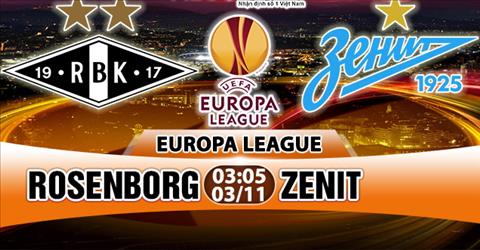 Nhận định Rosenborg vs Zenit 03h05 ngày 03/11 (Europa League 2017/18)