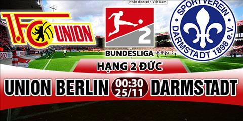 Nhận định Union Berlin vs Darmstadt 0h30 ngày 25/11 (Hạng 2 Đức 2017/18)