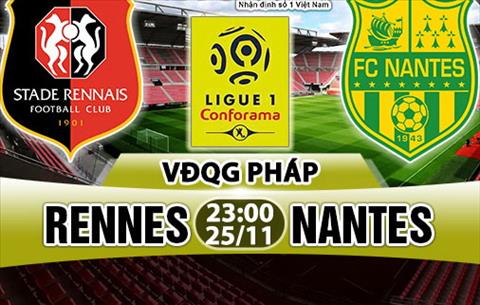 Nhận định Rennes vs Nantes 23h00 ngày 25/11 (Ligue 1 2017/18)