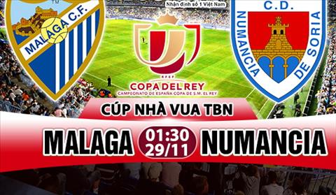 Nhận định Malaga vs Numancia 01h30 ngày 29/11 (Cúp Nhà vua TBN 2017/18)