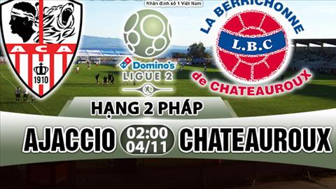 Nhận định Ajaccio vs Chateauroux 02h00 ngày 4/11 (Hạng 2 Pháp 2017/18)