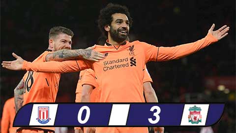 Stoke 0-3 Liverpool: Salah tỏa sáng từ băng ghế dự bị