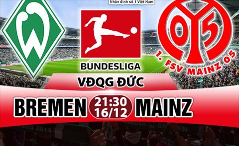 Nhận định Bremen vs Mainz 21h30 ngày 16/12 (Bundesliga 2017/18)