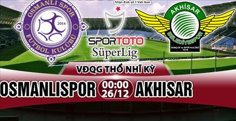 Nhận định Osmanlispor vs Akhisar 00h00 ngày 26/12 (VĐQG Thổ Nhĩ Kỳ)