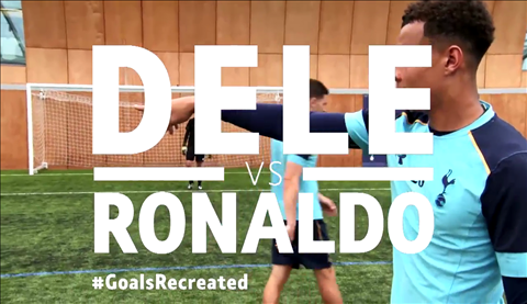 Tiền vệ Dele Alli thất bại thảm hại khi tái hiện màn sút phạt của Ronaldo