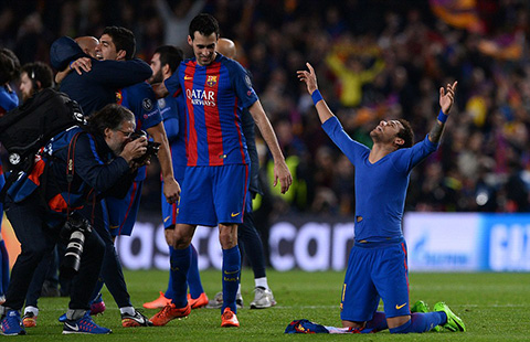 Neymar cân bằng thành tích của Messi ở UCL