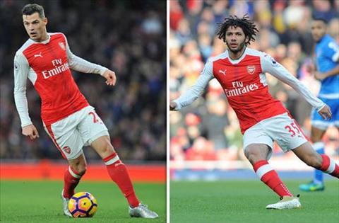 Goc Arsenal Chua the an tam voi cap Xhaka va Elneny hinh anh