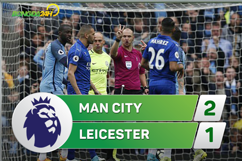 Ket qua tran Man City 2-1 Leicester