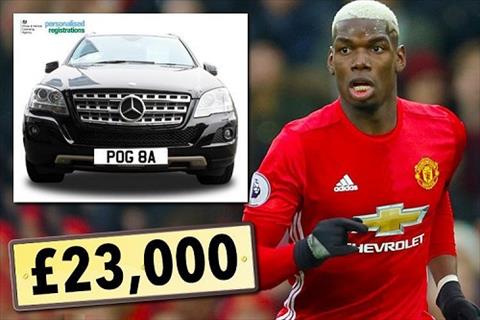 Biển số xe của Pogba bán đấu giá ở mức cao ngất ngưởng