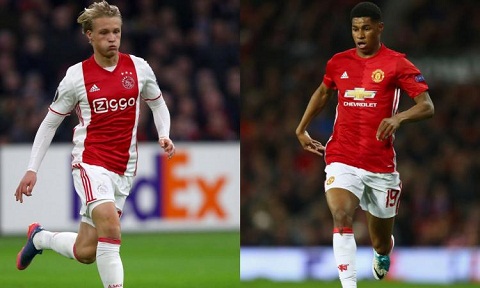 Ajax vs MU: Cuộc đấu súng của Rashford và Dolberg