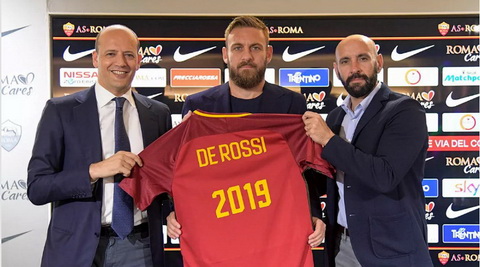 Daniele De Rossi se gan bo voi AS Roma them hai nam.