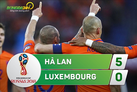 Tong hop: Ha Lan 5-0 Luxembourg (Vong loai World Cup 2018)