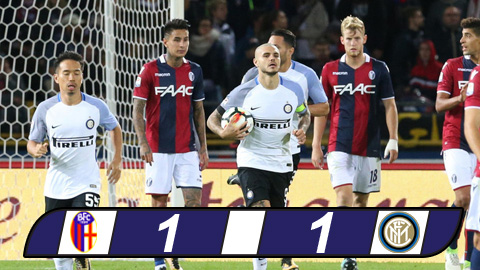 Bologna 1-1 Inter Milan: Đứt mạch thăng hoa