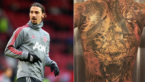 Tiền đạo Ibrahimovic hoàn tất bộ xăm hình ở lưng