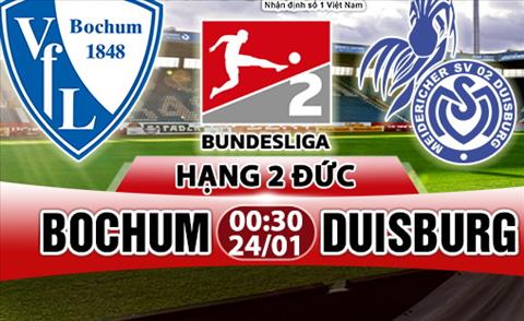 Nhận định Bochum vs Duisburg 0h30 ngày 24/1 (Hạng 2 Đức)