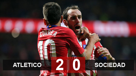 Atletico Madrid 2-0 Sociedad: Nhẹ nhàng bay lên đỉnh