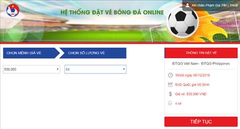 Hệ thống bán vé online trận Việt Nam vs Philippines tê liệt hình ảnh