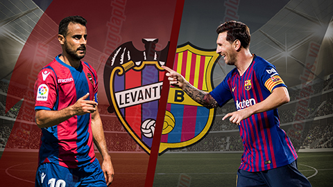 Kết quả Levante vs Barca trận đấu vòng 16 La Liga 2018/19