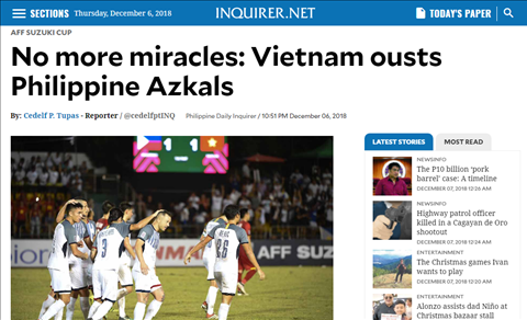 Truyền thông Philippines nói về thất bại của thầy trò Eriksson hình ảnh