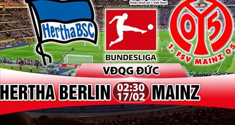 Nhận định Hertha Berlin vs Mainz 02h30 ngày 17/2 (Bundesliga 2017/18)