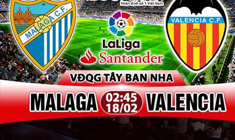 Nhận định Malaga vs Valencia 02h45 ngày 18/2 (La Liga 2017/18)