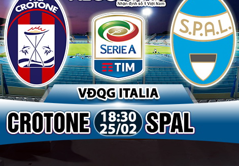 Nhận định Crotone vs Spal 18h30 ngày 25/2 (Serie A 2017/18)