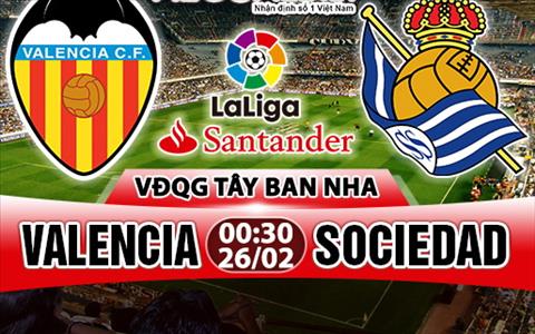 Nhận định Valencia vs Sociedad 00h30 ngày 26/2 (La Liga 2017/18)