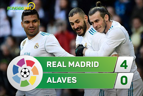 Tong hop: Real Madrid 4-0 Alaves (Vong 25 La Liga 2017/18)