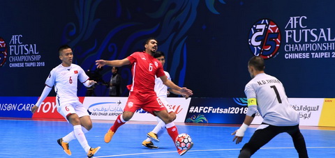 DT futsal Viet Nam co chien thang 2-1 truoc futsal Bahrain.