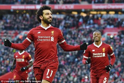 Mohamed Salah lap cu dup trong hiep mot tran dau giua Liverpool vs Watford.