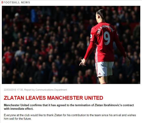 Siêu Ibra CHÍNH THỨC chia tay M.U