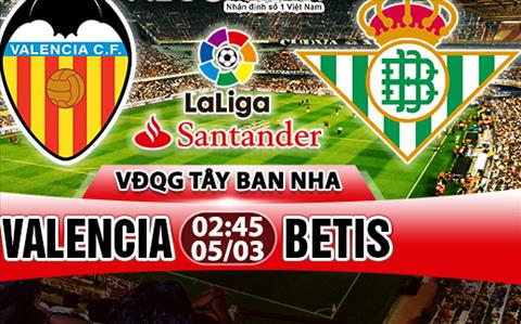 Nhận định Valencia vs Betis 02h45 ngày 5/3 (La Liga 2017/18)