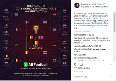 Eden Hazard du doan World Cup 2018