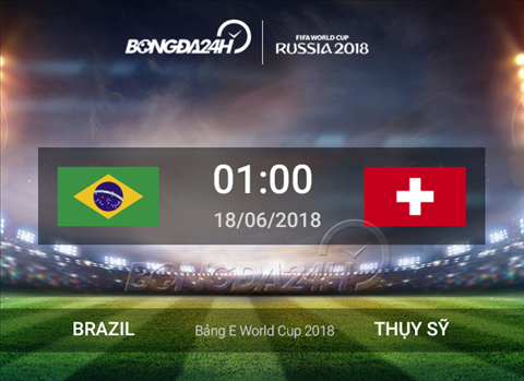 Kết quả Brazil vs Thụy Sĩ trận đấu bảng E World Cup 2018