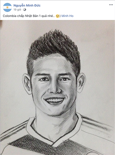 Chan dung James Rodriguez (Anh FB Nguyen Minh Duc)