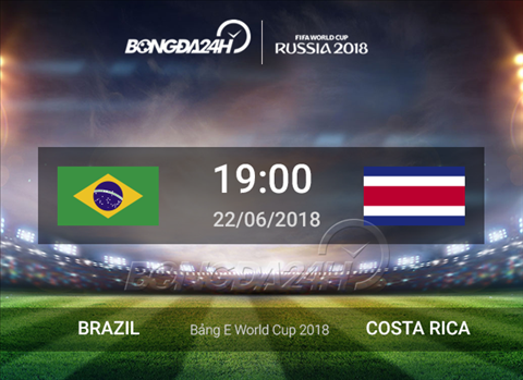 Kết quả Brazil vs Costa Rica trận đấu bảng E World Cup 2018
