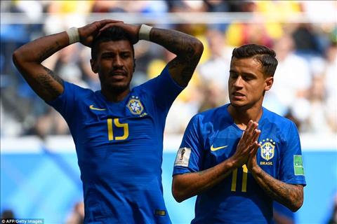 Brazil mất hai trụ cột trước trận gặp Serbia