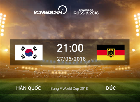 Kết quả Hàn Quốc vs Đức trận đấu bảng F World Cup 2018