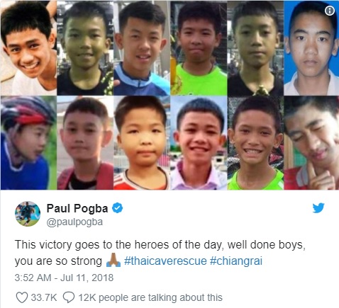 Paul Pogba tri ân đội bóng Thái Lan