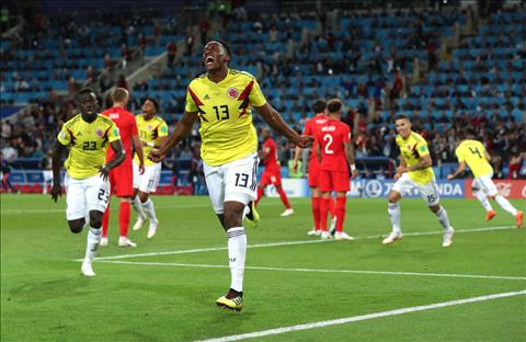Yerry Mina ghi ban trong 3 tran lien tiep o World Cup 2018
